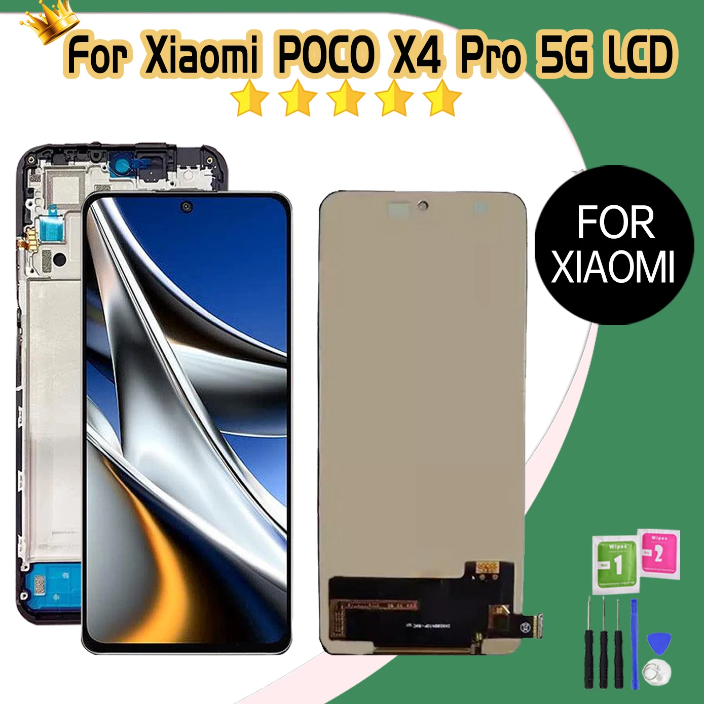 Качество ААА для Xiaomi Poco X4 Pro 5G ЖК-дисплей с сенсорным экраном X4Pro LCD 2201116 Запасные
