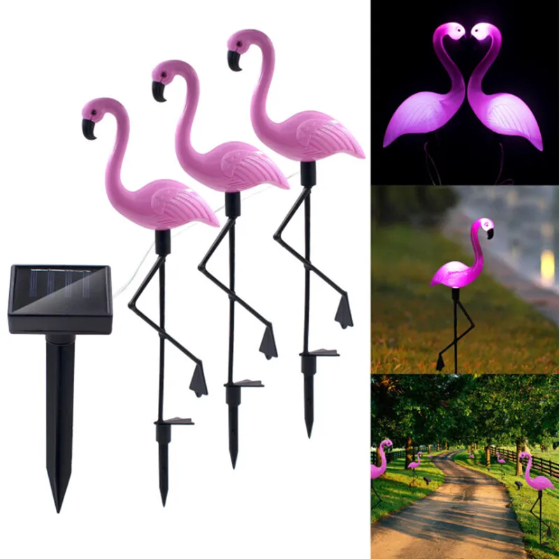 

Solar LED Flamingo Lawn Lamp Outdoor Waterproof Garden Light Decorative Pathway Stake Lights For Yard Walkway Patio Decor