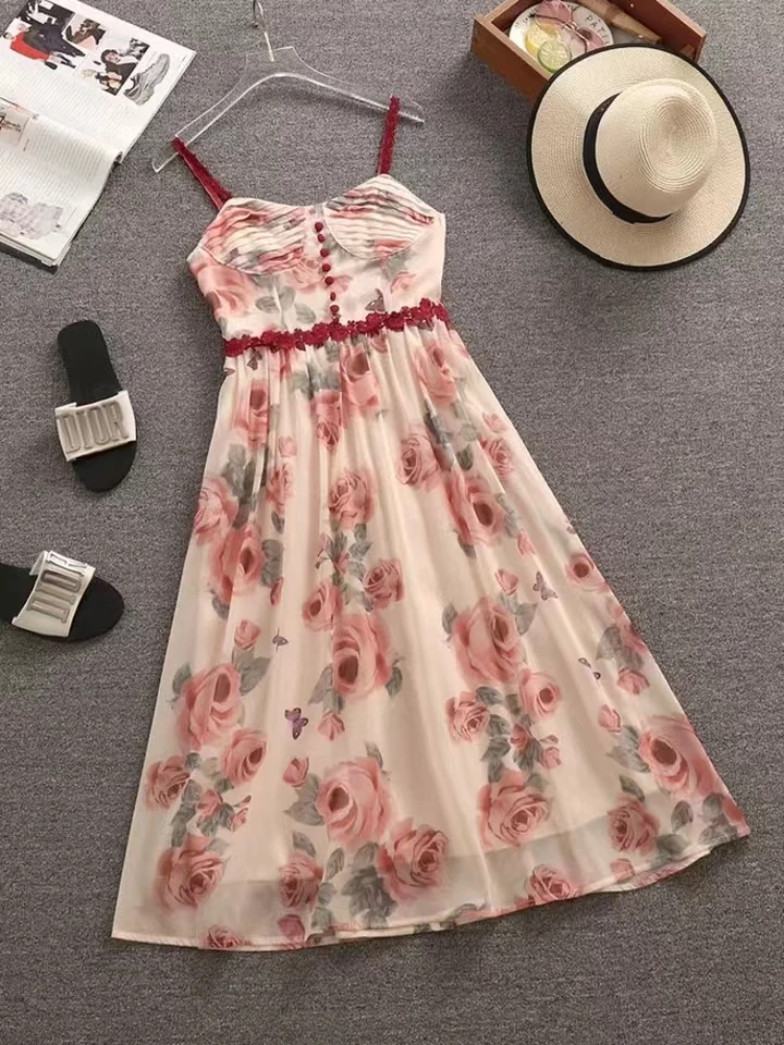 Summer Korean Chic Floral Print Chiffon Boho Beach Long Dresses For Women French Vintage Sleeveless Sexy Dress Party Vestidos
Summer Korean Chic Floral Print Chiffon Boho Beach Long Dresses For Women French Vintage Sleeveless Sexy Dress Party Vestidos