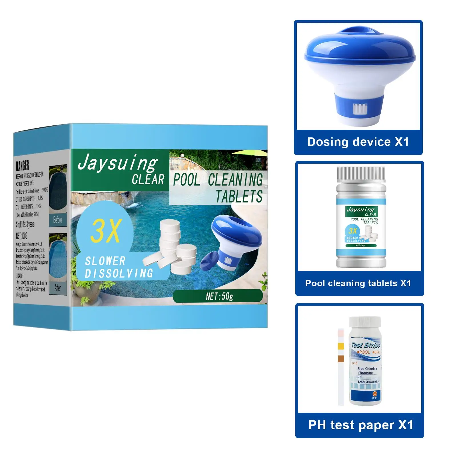 Pool Cleaning Tablet Floating Dispenser PH Test Paper Kit For Pool Spa Hot Tub Fountain Swimming Pool Cleaning Purifier Supplies
Pool Cleaning Tablet Floating Dispenser PH Test Paper Kit For Pool Spa Hot Tub Fountain Swimming Pool Cleaning Purifier Supplies