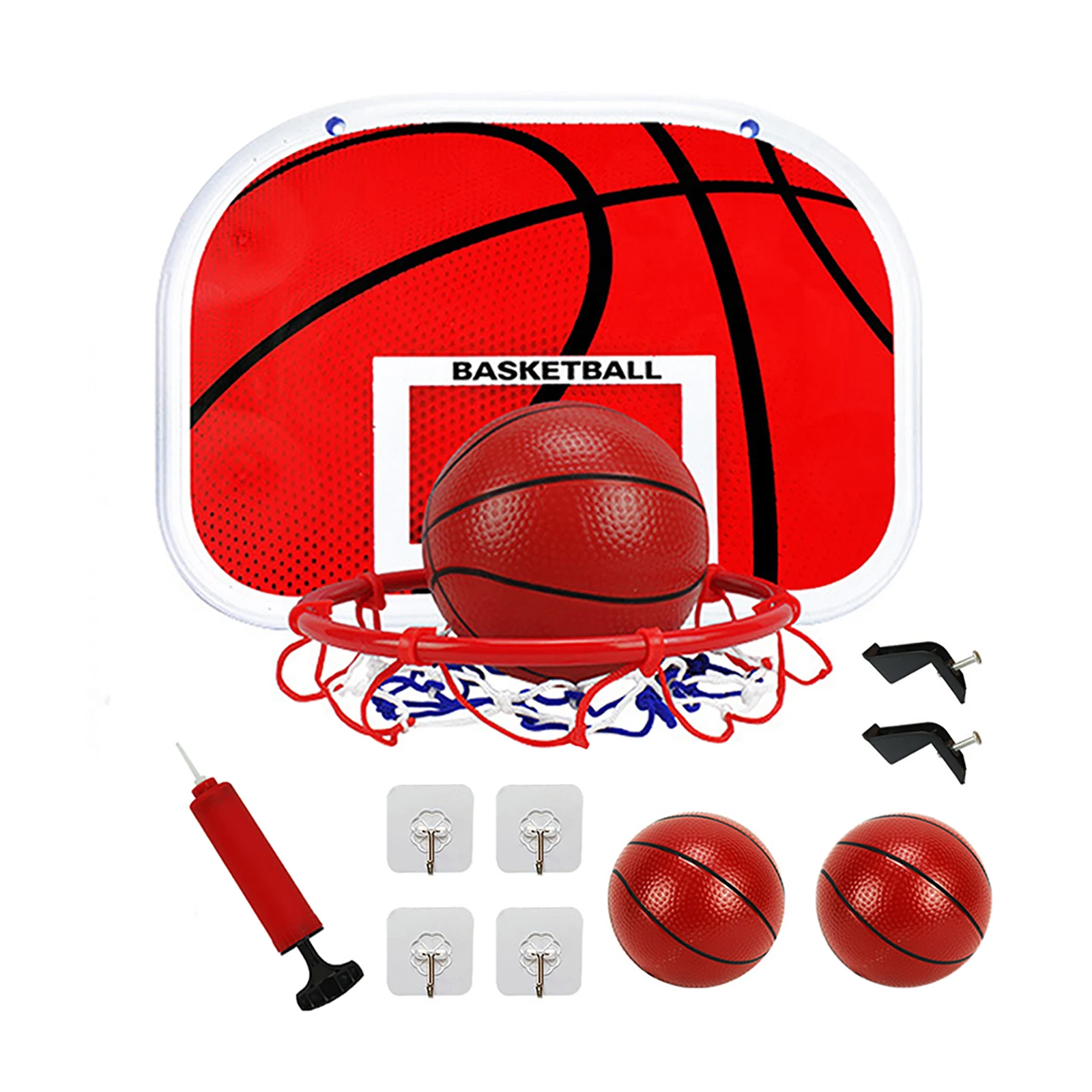 Children Mobile Mini Basketball Hoop Wiht 2 Balls And 1 Air Inflator Pump Right-angle Hooks Non-marking Hooks Sports Equipment
Children Mobile Mini Basketball Hoop Wiht 2 Balls And 1 Air Inflator Pump Right-angle Hooks Non-marking Hooks Sports Equipment