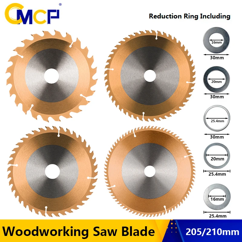 CMCP Wood Cutting Disc 205mm 210mm TiCN Coated TCT Wood Blade Carbide Tipped Power Tool Circular Saw Blade
CMCP Wood Cutting Disc 205mm 210mm TiCN Coated TCT Wood Blade Carbide Tipped Power Tool Circular Saw Blade