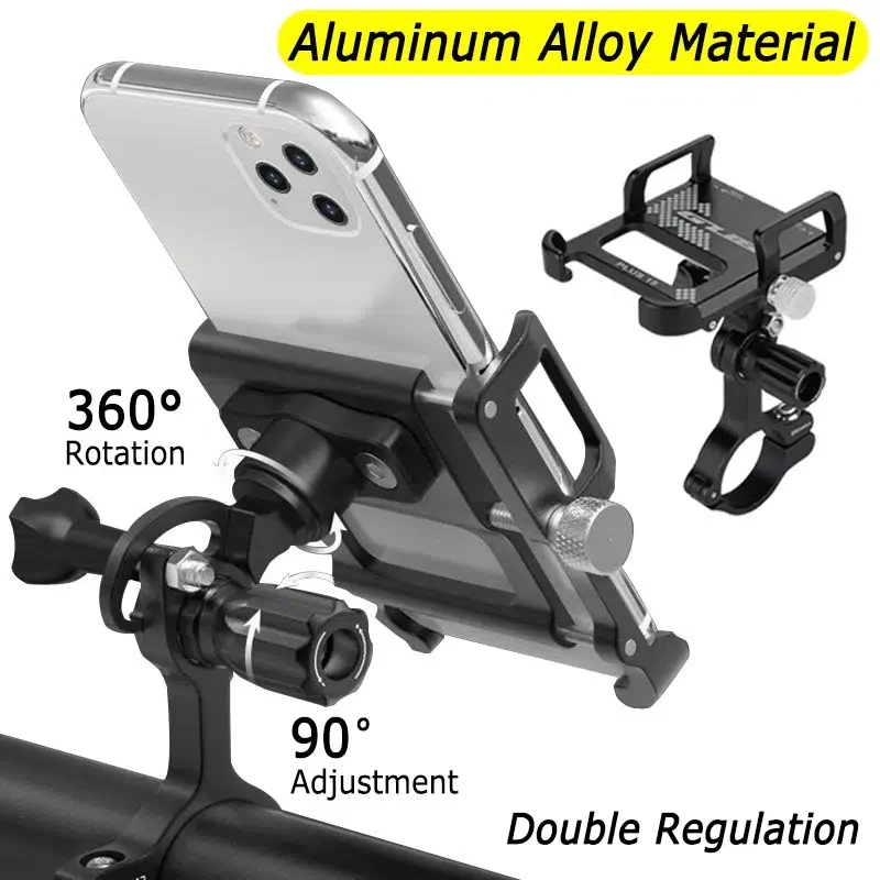 360° Rotating Aluminum Alloy Mobile Phone Bracket Holder Stand For Handlebar Bicycle Motorcycle Scooter E-bikes
360° Rotating Aluminum Alloy Mobile Phone Bracket Holder Stand For Handlebar Bicycle Motorcycle Scooter E-bikes