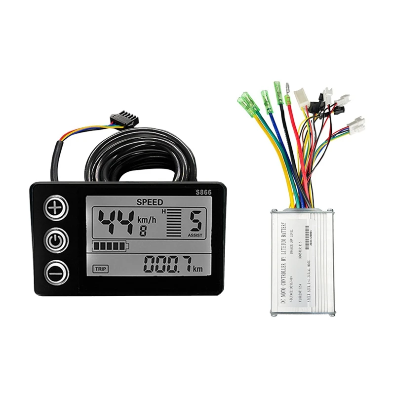Контроллер двигателя электровелосипеда LCD866 для 36 В/48 в 250 Вт/350 Вт, ЖК-дисплей, комплект аксессуаров для электрического велосипеда, скутера
Контроллер двигателя электровелосипеда LCD866 для 36 В/48 в 250 Вт/350 Вт, ЖК-дисплей, комплект аксессуаров для электрического велосипеда, скутера