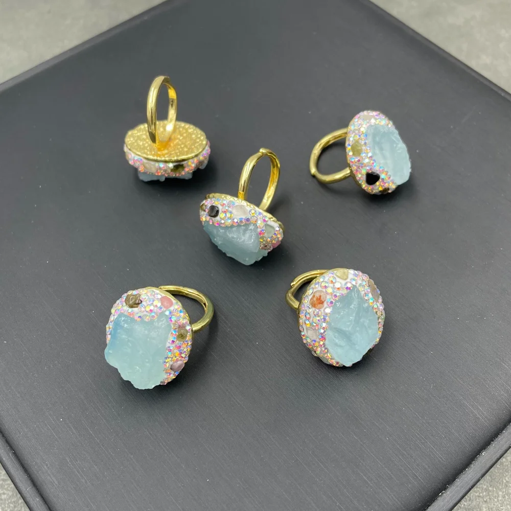Natural Sea Blue Treasure Tourmaline Original Stone Women's Ring Fashion Luxury Elegant Ladies Rhinestone Exquisite Jewelry
Natural Sea Blue Treasure Tourmaline Original Stone Women's Ring Fashion Luxury Elegant Ladies Rhinestone Exquisite Jewelry