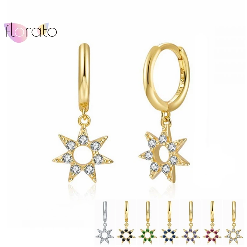 925 Sterling Silver Needle Hollow out Pendant Star Hoop Earrings For Women 7-Color Crystal Simple Earrings Fashion INS Jewelry
925 Sterling Silver Needle Hollow out Pendant Star Hoop Earrings For Women 7-Color Crystal Simple Earrings Fashion INS Jewelry