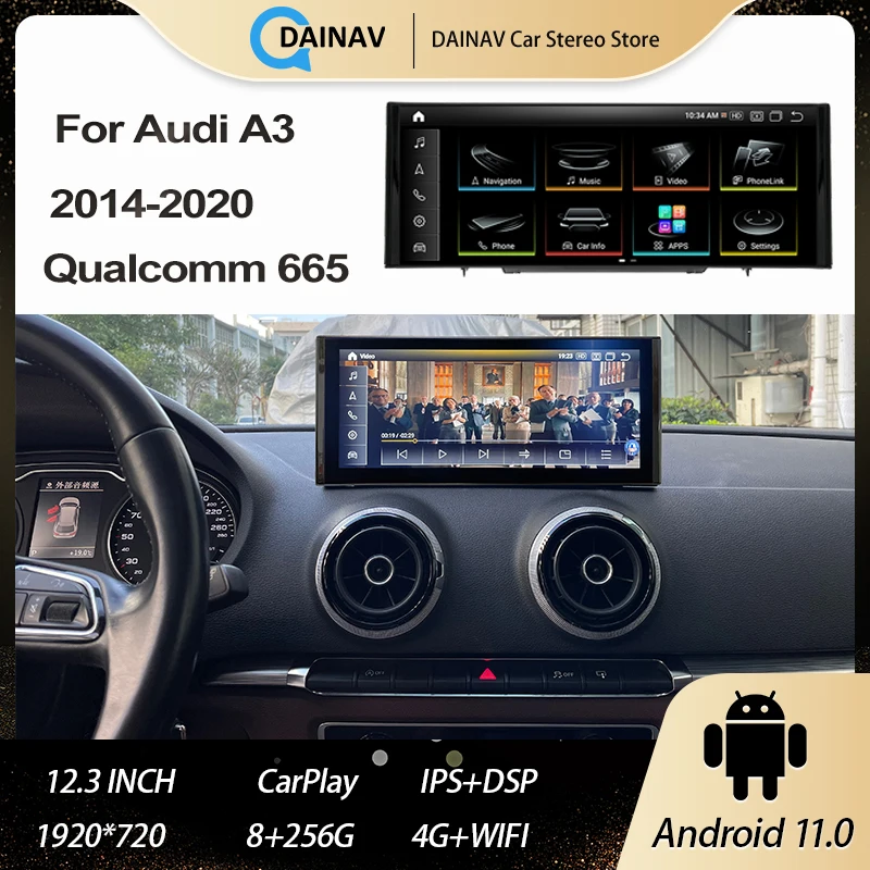 12.3" Qualcomm 8+256G Android 11 Car multimedia player For Audi A3 2014-2020 Auto Radio GPS Stereo Video CarPlay 4G
12.3" Qualcomm 8+256G Android 11 Car multimedia player For Audi A3 2014-2020 Auto Radio GPS Stereo Video CarPlay 4G