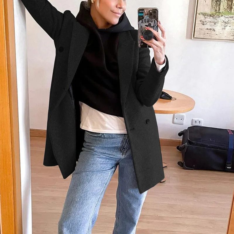 Fall/Winter 2022 New Women's Pure Color Elegant Fashion Casual Suit Collar Mid-length Office Loose Temperament Woolen Jacket
Fall/Winter 2022 New Women's Pure Color Elegant Fashion Casual Suit Collar Mid-length Office Loose Temperament Woolen Jacket