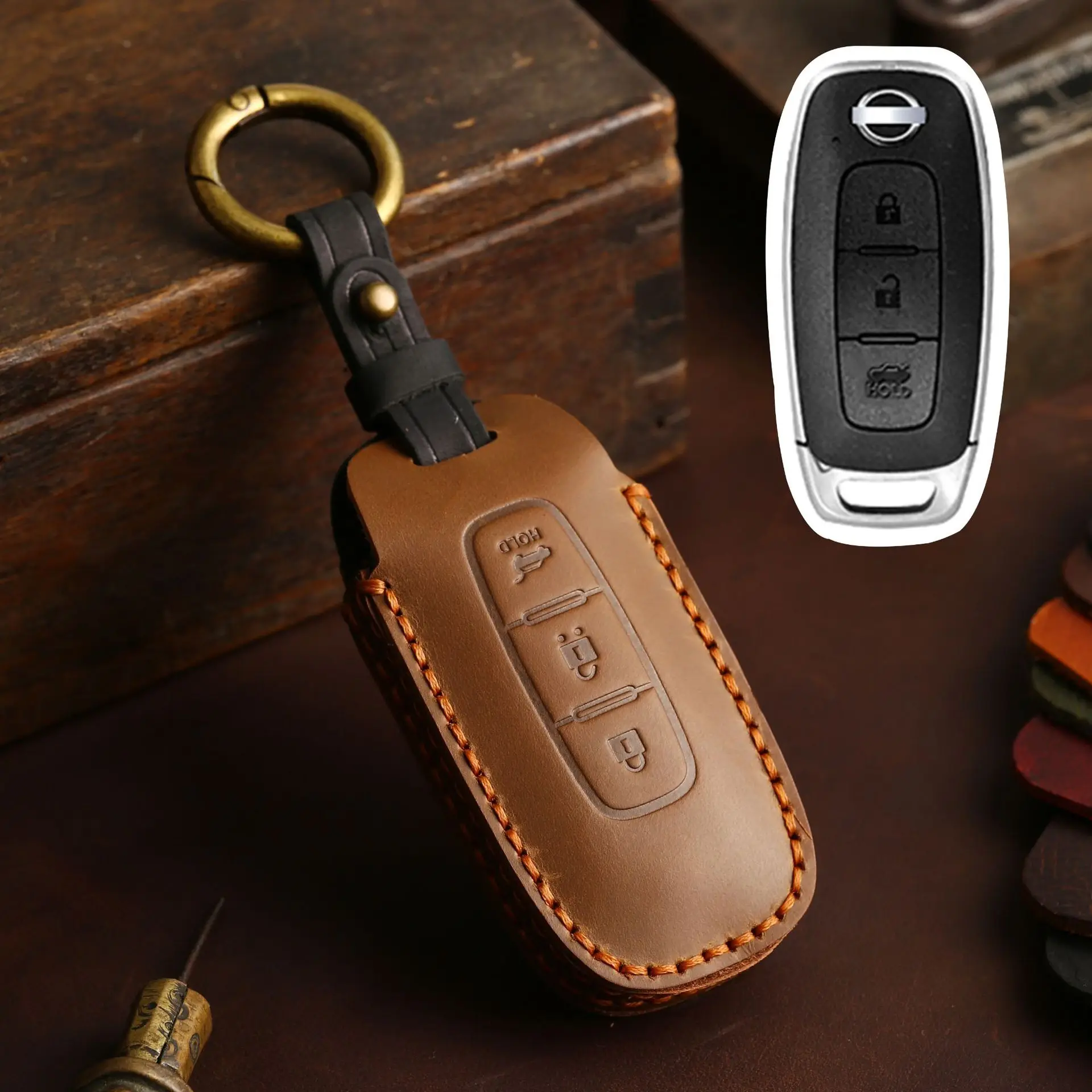 Crazy Horse Leather Car Key Case Cover Fob Shell for Nissan X-trail T33 Qashqai J12 Teana Altima Ariya 2022 2023 Car Accessories
Crazy Horse Leather Car Key Case Cover Fob Shell for Nissan X-trail T33 Qashqai J12 Teana Altima Ariya 2022 2023 Car Accessories