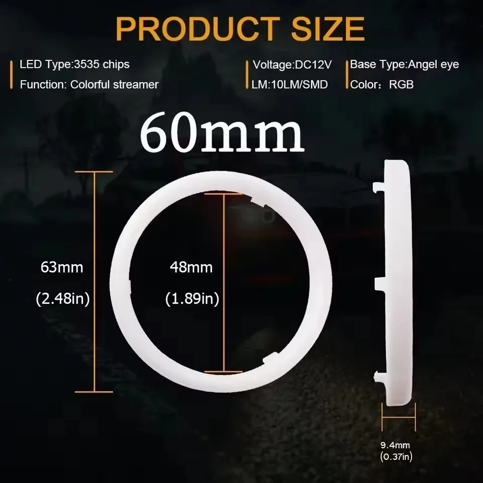 2 шт. RGB светодиодные кольца-ангельские глазки из хлопка, 60 мм, 70 мм, 80 мм, светодиодные лампы для фар автомобиля, UTV, мотоцикла, DRL, управление через приложение
2 шт. RGB светодиодные кольца-ангельские глазки из хлопка, 60 мм, 70 мм, 80 мм, светодиодные лампы для фар автомобиля, UTV, мотоцикла, DRL, управление через приложение