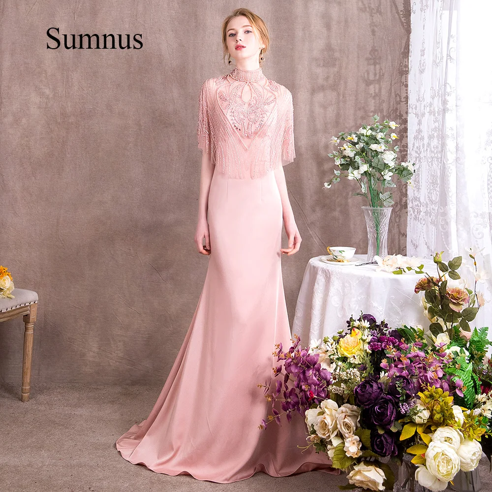 Pink Mermaid Evening Dressses With Jacket Beading Tulle Luxury Dinner Dress Backless Elegant Evening Gowns for Women Customized
Pink Mermaid Evening Dressses With Jacket Beading Tulle Luxury Dinner Dress Backless Elegant Evening Gowns for Women Customized