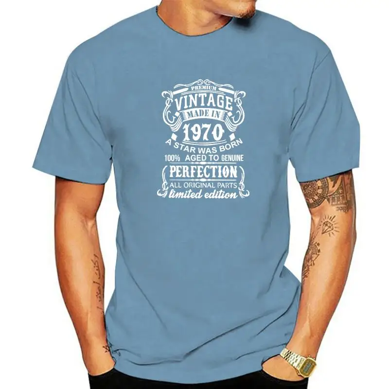 Made Vintage In 1970 T-Shirts Men Fashion T Shirts Short Sleeve 52 Years Old Birthday Gift Tshirt Cotton Tees Streetwear
Made Vintage In 1970 T-Shirts Men Fashion T Shirts Short Sleeve 52 Years Old Birthday Gift Tshirt Cotton Tees Streetwear