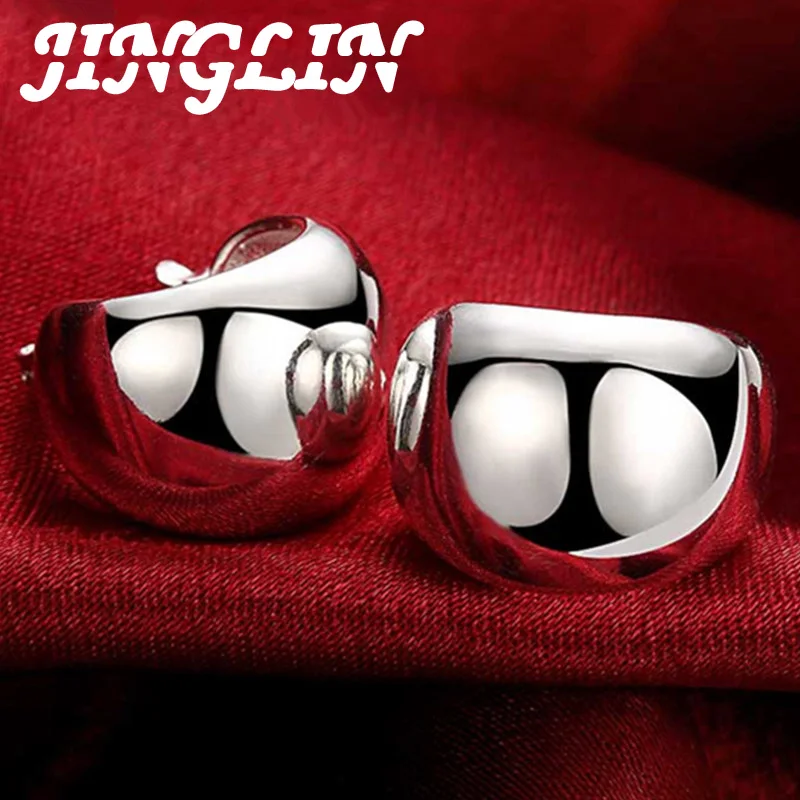 JINGLIN 925 Sterling Silver Smooth Egg Shape Hoop Earrings Cute Romantic Jewelry For Women Wedding Party Gift
JINGLIN 925 Sterling Silver Smooth Egg Shape Hoop Earrings Cute Romantic Jewelry For Women Wedding Party Gift
