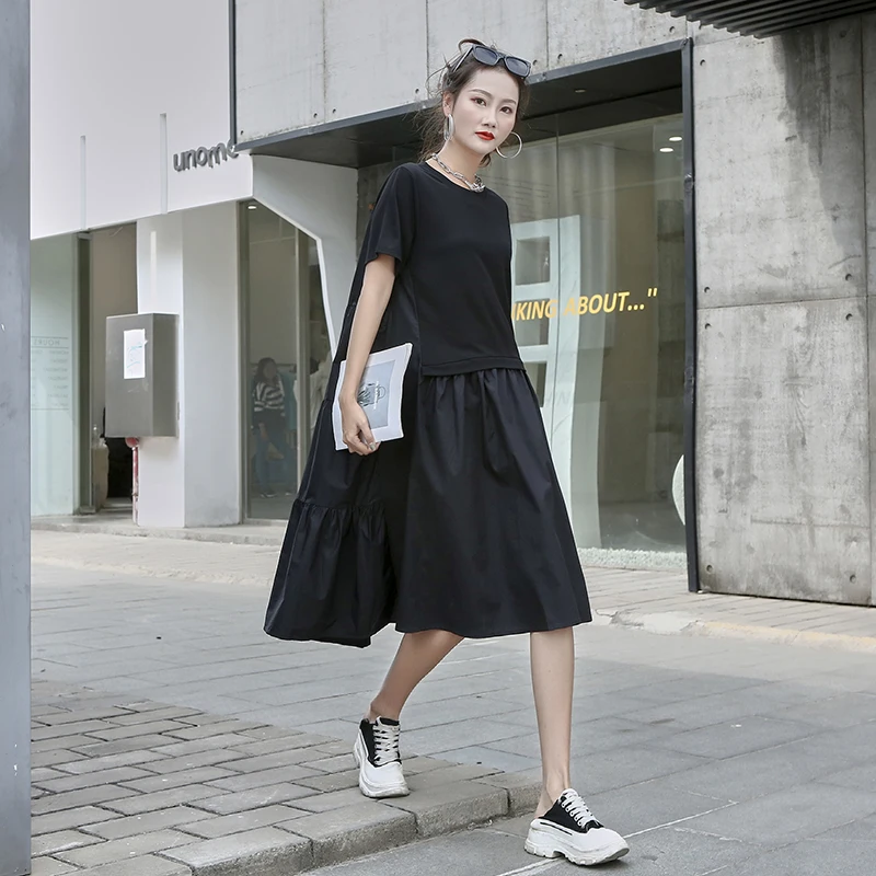 220343 Women Plus Size Summer Dresses Casual Loose Elegant Dress Large Size Ladies Patchwork Fashion A-line Short Sleeve Dress
220343 Women Plus Size Summer Dresses Casual Loose Elegant Dress Large Size Ladies Patchwork Fashion A-line Short Sleeve Dress
