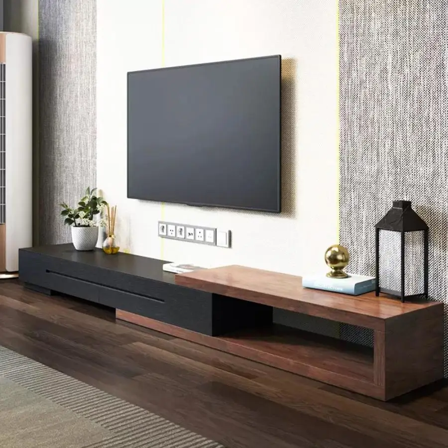 Extendable Black TV Stand, Wood Media Console for Up to 70 Inch TV with 2 Drawers, Fully-Assembled, Brown, 78.7"
Extendable Black TV Stand, Wood Media Console for Up to 70 Inch TV with 2 Drawers, Fully-Assembled, Brown, 78.7"