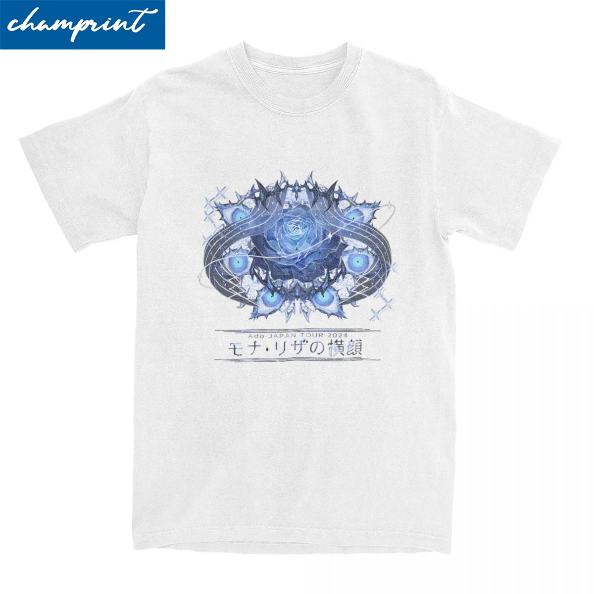 Casual Ado Rose T-Shirt Men's Cotton Short Sleeve Goth Jrock Aesthetic O-neck TopsTops