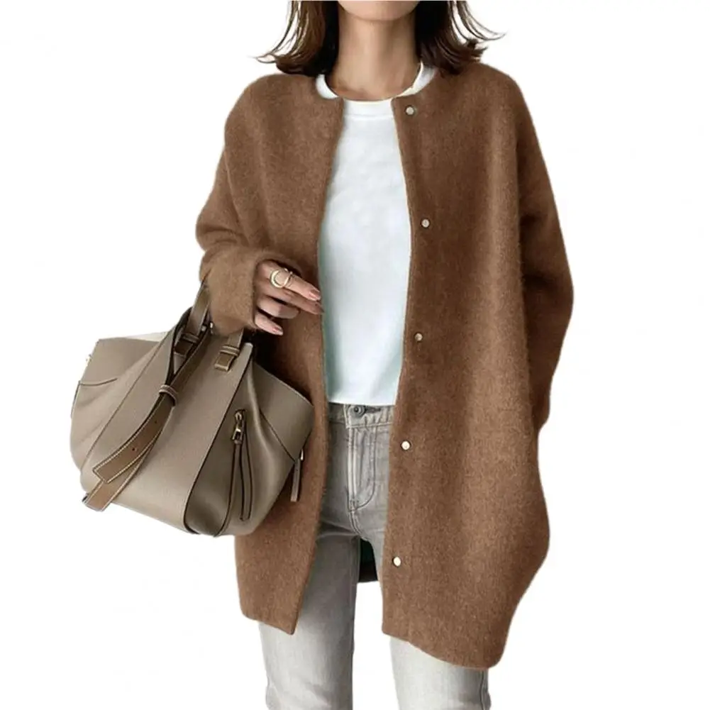 Women Autumn Winter Woolen Coat Single-breasted Solid Color Long Sleeves Open Stitch Cardigan Loose Solid Outerwear
Women Autumn Winter Woolen Coat Single-breasted Solid Color Long Sleeves Open Stitch Cardigan Loose Solid Outerwear
