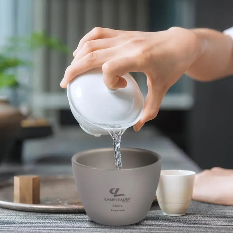 1Pcs 50ml Titanium Wine Water Tea Cup Portable Double-Wall Sake Whiskey Coffee Drinking Mug for Hiking Picnic Outdoor Camping
1Pcs 50ml Titanium Wine Water Tea Cup Portable Double-Wall Sake Whiskey Coffee Drinking Mug for Hiking Picnic Outdoor Camping