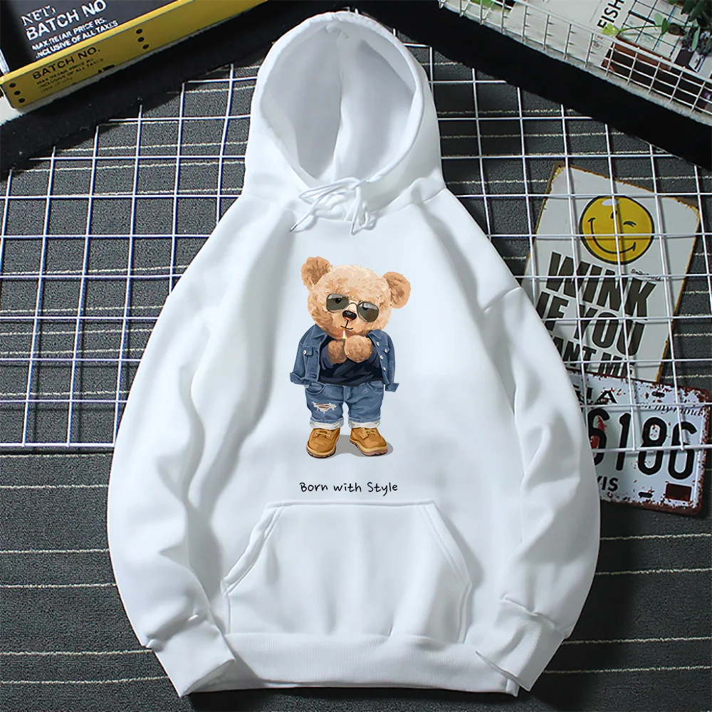 Men and Women Hoodies Bear with Glasses Printed Hip Hop Loose Harajuku White Black Clothes Pullover Tops Streetwear Long-sleeved
Men and Women Hoodies Bear with Glasses Printed Hip Hop Loose Harajuku White Black Clothes Pullover Tops Streetwear Long-sleeved