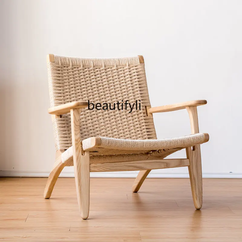 yj Japanese Style Braid Rope Single-Seat Sofa Chair Wooden Lounge Chair Balcony Chair Nordic Retro Wooden Chair
yj Japanese Style Braid Rope Single-Seat Sofa Chair Wooden Lounge Chair Balcony Chair Nordic Retro Wooden Chair