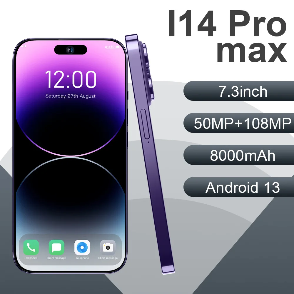 Смартфон глобальная версия 7,3 дюйма I14 Pro Max, 50 Мп + 8000 МП, мАч, 16 ГБ + 1 ТБ
Смартфон глобальная версия 7,3 дюйма I14 Pro Max, 50 Мп + 8000 МП, мАч, 16 ГБ + 1 ТБ