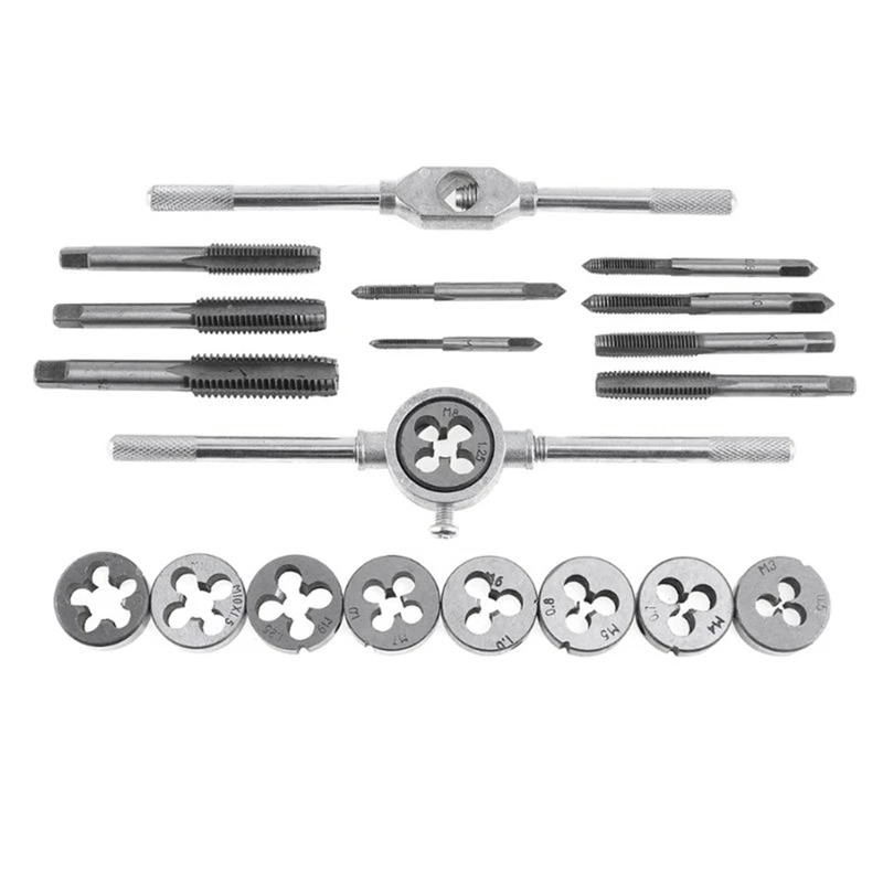 Tap And Die Set 20Pcs Tap Wrench Threading Tools Metric/Imperial Hand Tapping Tools For Screw Thread Tap Die Tap
Tap And Die Set 20Pcs Tap Wrench Threading Tools Metric/Imperial Hand Tapping Tools For Screw Thread Tap Die Tap