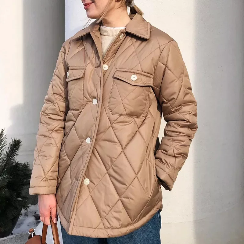 2022New Argyle Casual Buttons Parkas Women Fashion Turn Down Collar Coats Women Elegant Pockets Cotton Jackets Female Ladies
2022New Argyle Casual Buttons Parkas Women Fashion Turn Down Collar Coats Women Elegant Pockets Cotton Jackets Female Ladies