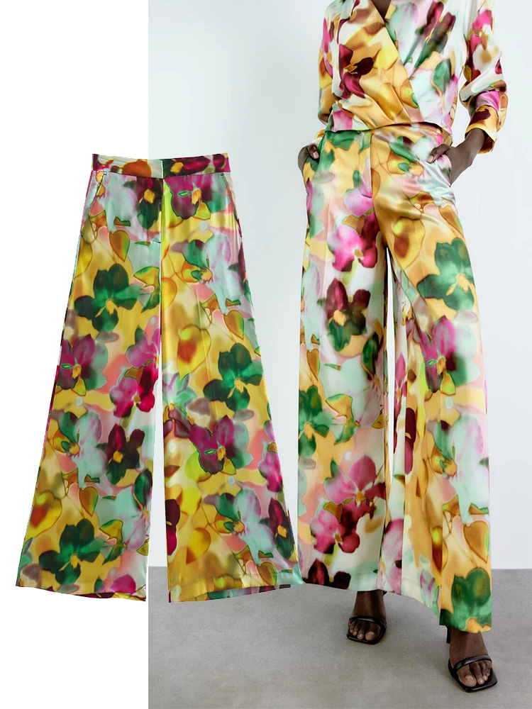 TRAF Women Pants Elegant Office Lady Printed Slim-fit Wide-leg Trousers High Waist Trousers Autumn Woman Pants
TRAF Women Pants Elegant Office Lady Printed Slim-fit Wide-leg Trousers High Waist Trousers Autumn Woman Pants