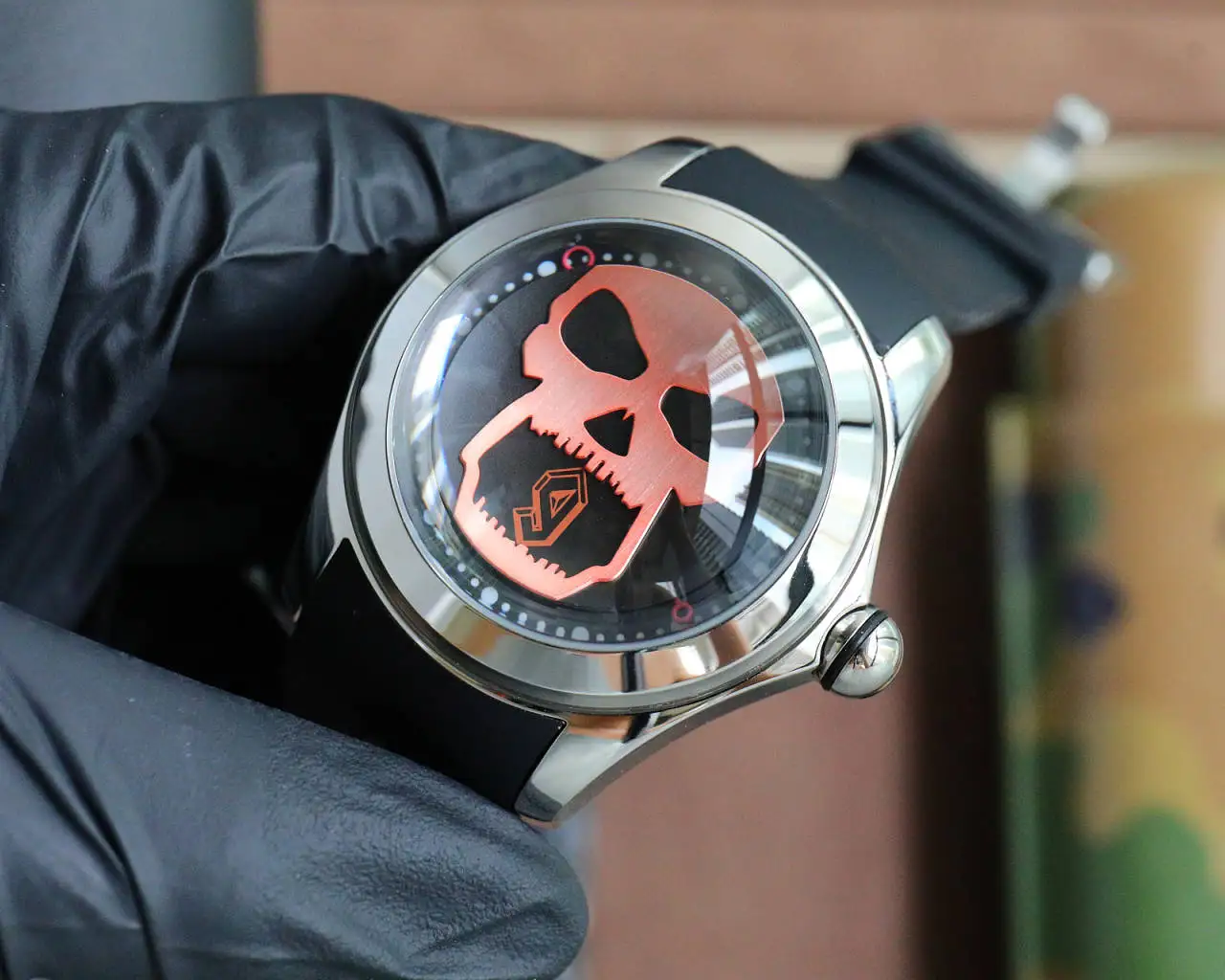 

Роскошные Дизайнерские мужские автоматические часы-скелетоны KAFYASE 46 мм, резиновые механические наручные часы, модные часы с зеркальным циферблатом