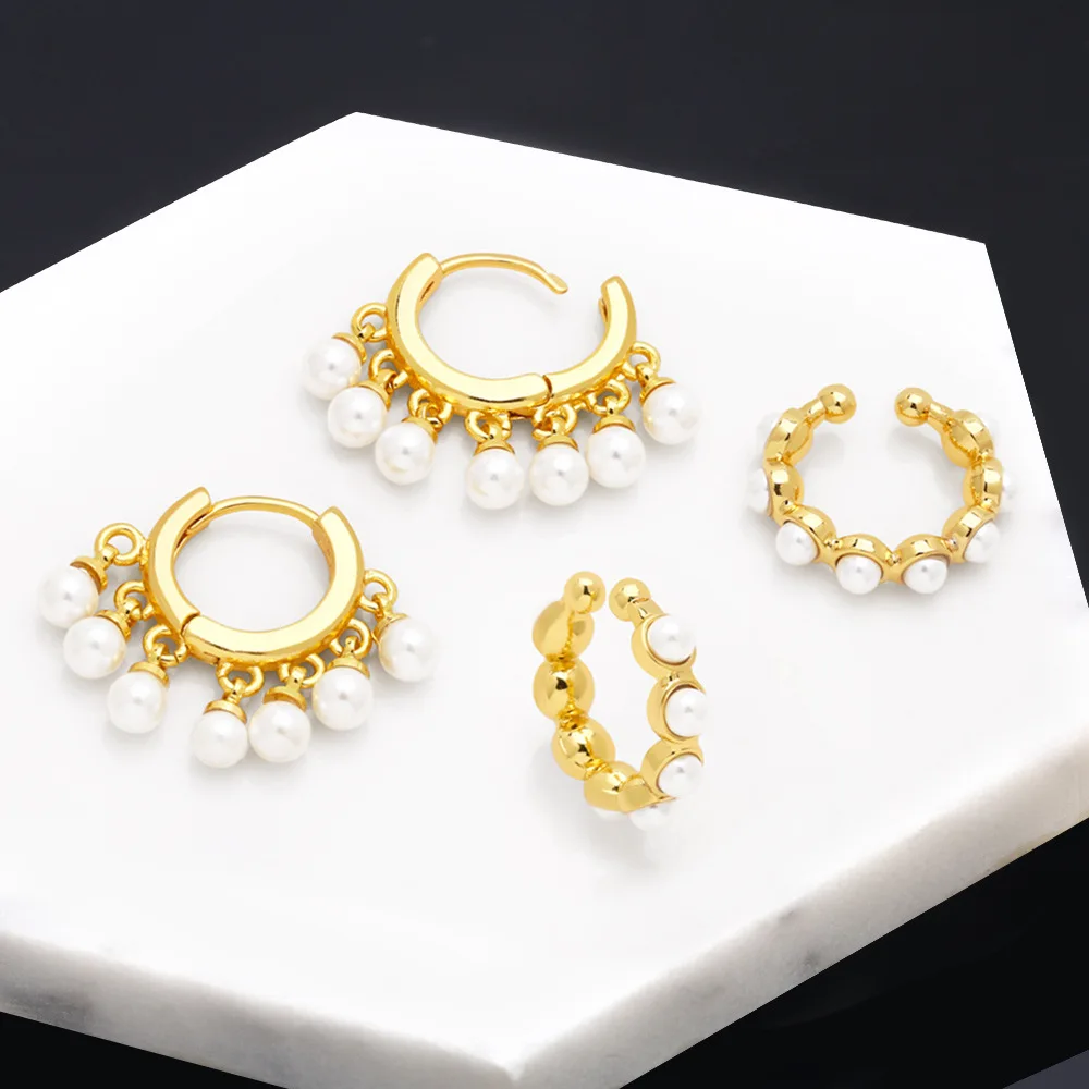 Fashion Gold Plated Freshwater Pearl Hoop Clip On Earring Women Pearl Pendant Huggie Earrings Stud Christmas Gift Party
Fashion Gold Plated Freshwater Pearl Hoop Clip On Earring Women Pearl Pendant Huggie Earrings Stud Christmas Gift Party