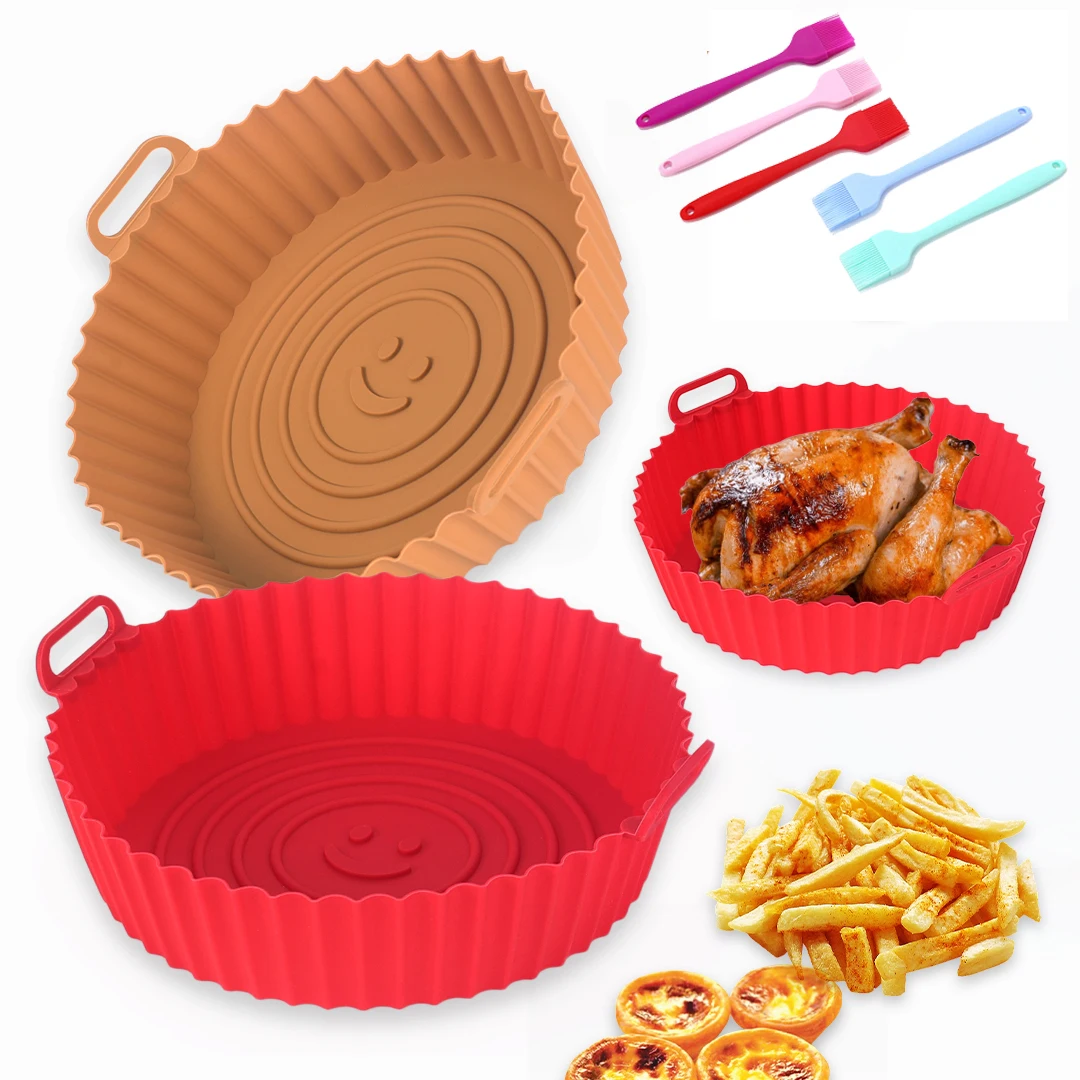 3Pcs Air Fryer Baking Tray Silicone Pot Reusable Ultra Thin Round Home Kitchen Pizza Mat Handles Non Stick Grill Accessories
3Pcs Air Fryer Baking Tray Silicone Pot Reusable Ultra Thin Round Home Kitchen Pizza Mat Handles Non Stick Grill Accessories