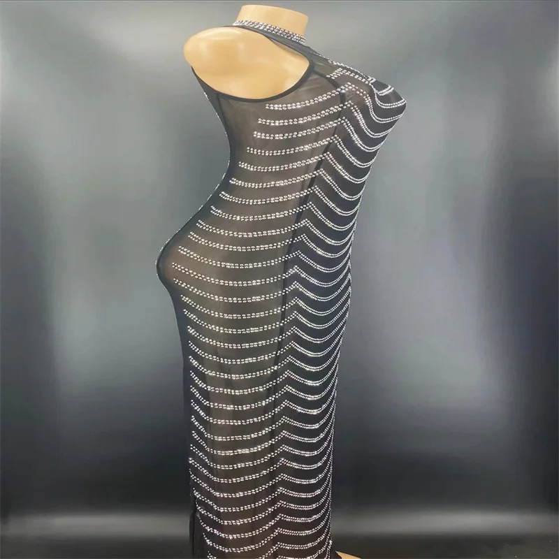 H485 Transparent Drilling Chain Diamonds Sleeveless See-Through Slim Jumpsuit Modern Fashion Catwalk Outfit Costume Performance
H485 Transparent Drilling Chain Diamonds Sleeveless See-Through Slim Jumpsuit Modern Fashion Catwalk Outfit Costume Performance