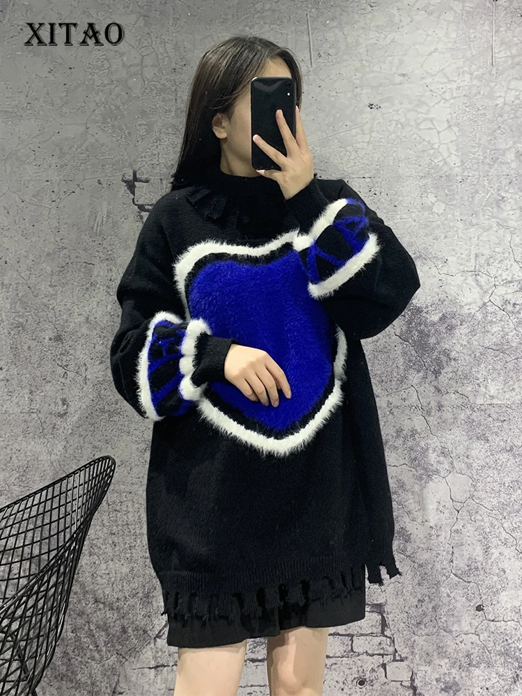 XITAO Pullovers Sweater Tassel Knitting Love Pattern Temperament Contrast Color Fashion All-match Tender New Women Top FBB1179
XITAO Pullovers Sweater Tassel Knitting Love Pattern Temperament Contrast Color Fashion All-match Tender New Women Top FBB1179