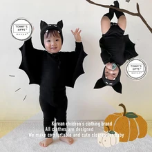Umorden Korea Style Cute Black Bat Costume Shirt Pants Set for Toddler Infant 6-24M 2-3T Unisex Halloween Fantasia Clothes