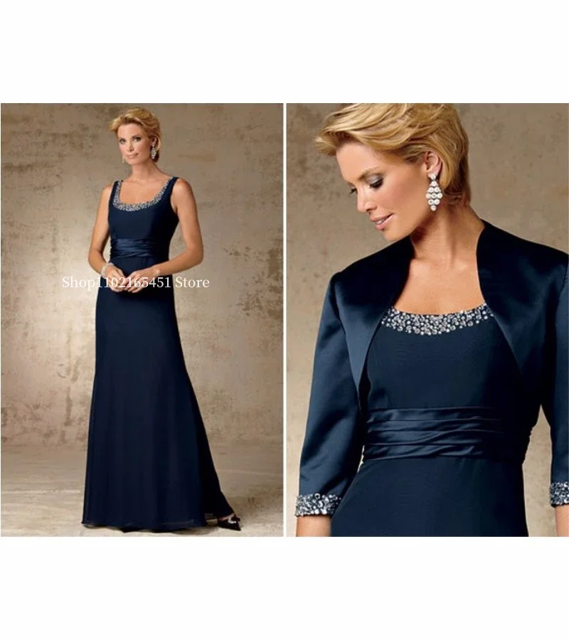 Navy Blue Mother Of The Bride Dresses with Jacket Sequin Beads Women Formal Occasion Dresses A line Big Size Wedding Party Gown
Navy Blue Mother Of The Bride Dresses with Jacket Sequin Beads Women Formal Occasion Dresses A line Big Size Wedding Party Gown