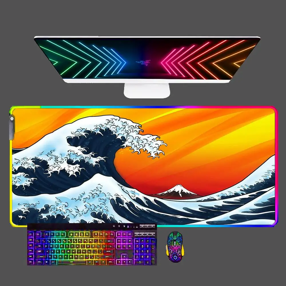 Artistic The Great Wave Off Kanagawa LED XXL Mouse Pad Anime Gamer Computer RGB Mousepad Gaming Accessories Tablet Varmilo Keybo
Artistic The Great Wave Off Kanagawa LED XXL Mouse Pad Anime Gamer Computer RGB Mousepad Gaming Accessories Tablet Varmilo Keybo
