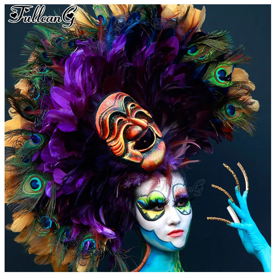 FULLCANG mosaic mask woman 5d diy diamond painting girl feather full round square rhinestone embroidery home decoration FG0714
FULLCANG mosaic mask woman 5d diy diamond painting girl feather full round square rhinestone embroidery home decoration FG0714