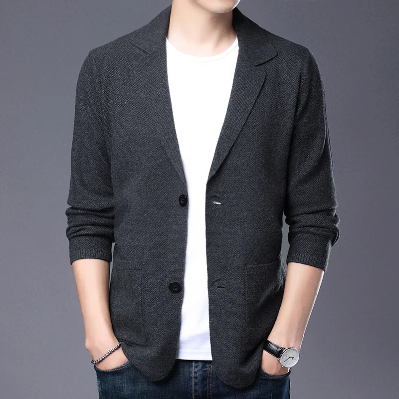 and Fashion cardigan Spring autumn new men's knitting coat Autumn Korean version slim suit trend
and Fashion cardigan Spring autumn new men's knitting coat Autumn Korean version slim suit trend