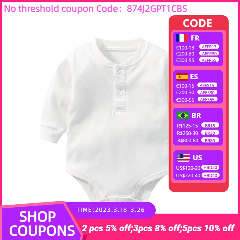 Baby Clothes Pure White Cotton Bodysuit Long Sleeve Romper Jumpsuits for Children Pullover Solid Color Toddler Girl Clothing
Baby Clothes Pure White Cotton Bodysuit Long Sleeve Romper Jumpsuits for Children Pullover Solid Color Toddler Girl Clothing