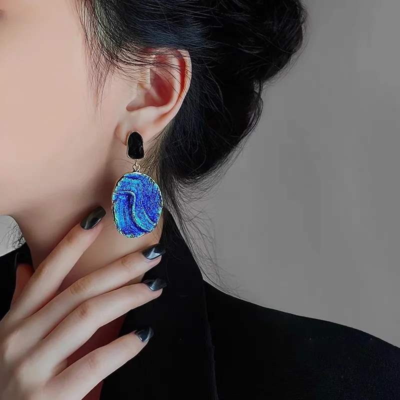Vintage Abstract Blue Natural Stone Drop Earrings for Women Van Gogh Painting Stars Geometric Dangle Earrings Female Jewelry
Vintage Abstract Blue Natural Stone Drop Earrings for Women Van Gogh Painting Stars Geometric Dangle Earrings Female Jewelry