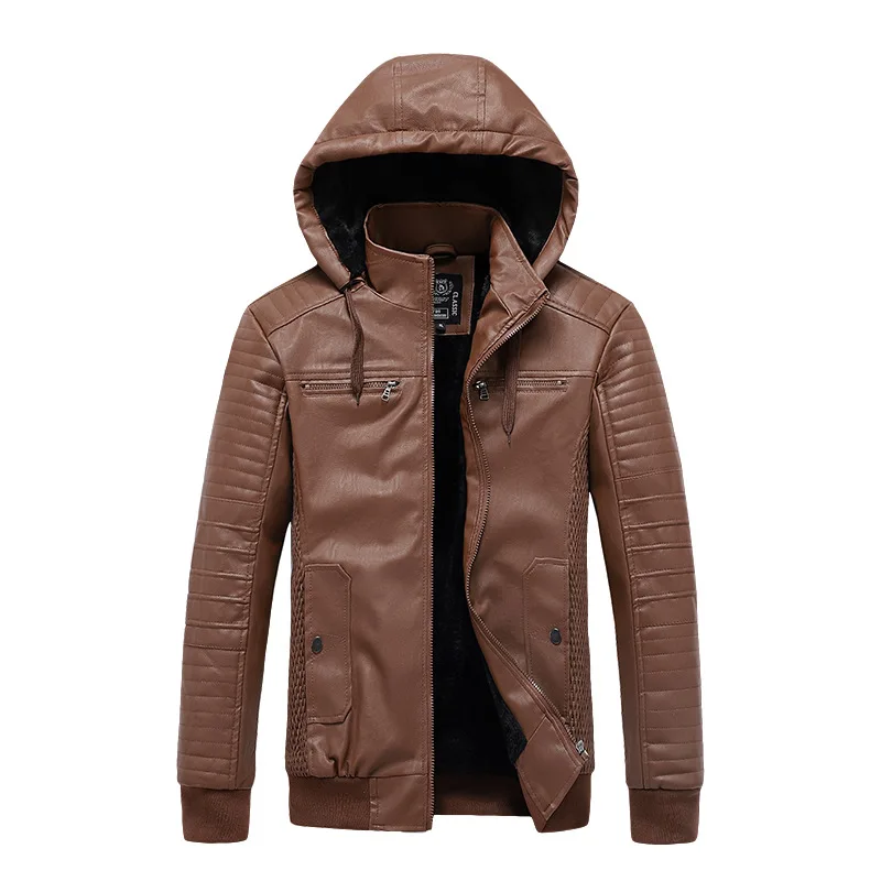 2022 Spring New Men's Fleece Biker Leather Jacket Youth Stand Collar Hooded Leather Jacket
2022 Spring New Men's Fleece Biker Leather Jacket Youth Stand Collar Hooded Leather Jacket