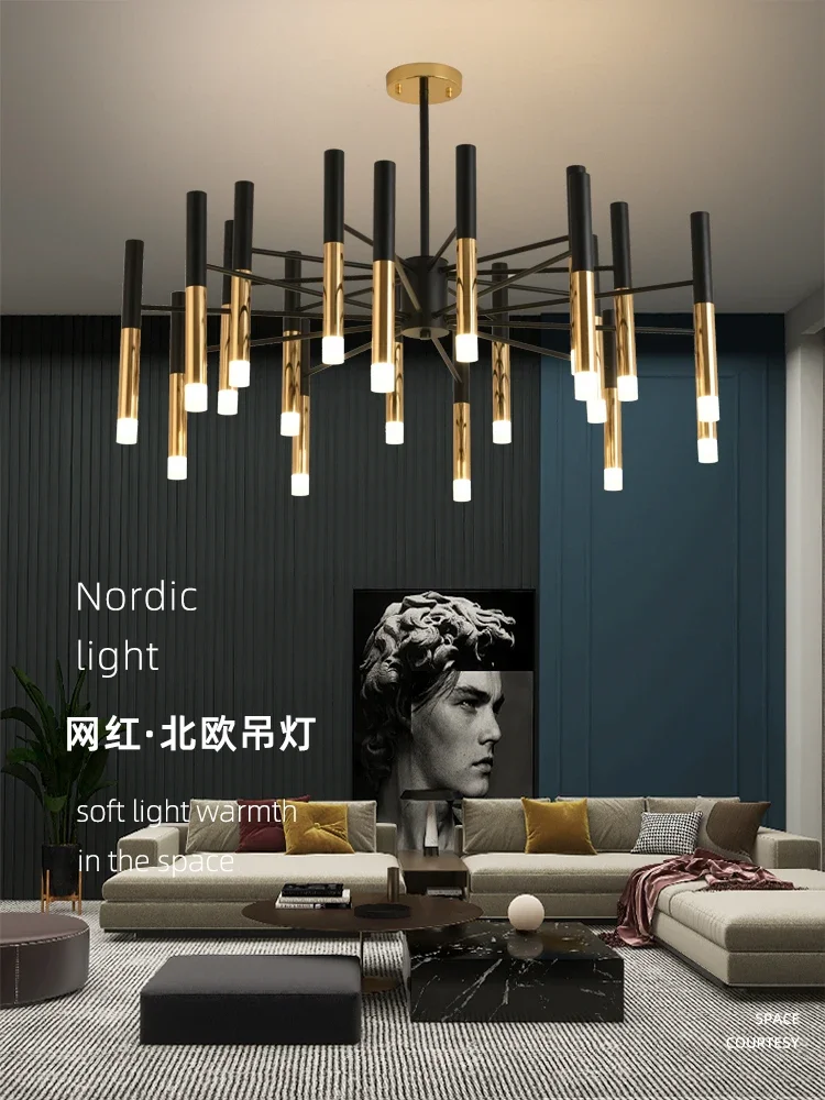 Nordic Living Room Chandelier Modern Minimalist Creative Designer Lamps Italian Light Luxury Model Room Black Gold Art
Nordic Living Room Chandelier Modern Minimalist Creative Designer Lamps Italian Light Luxury Model Room Black Gold Art