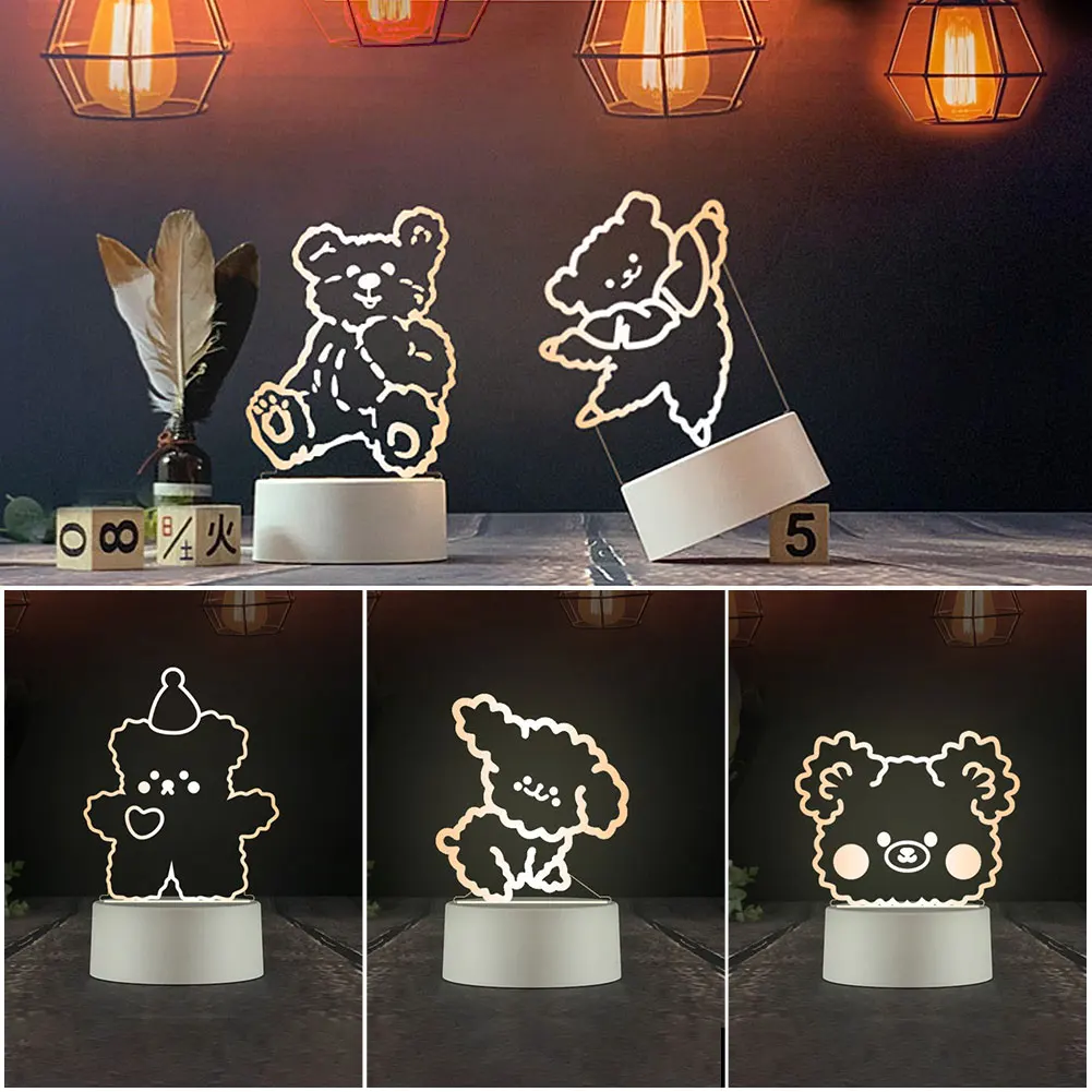3D Lamp Happy Bear Acrylic USB LED Night Lights Neon Sign Lamp Xmas Christmas Decorations for Home Bedroom Birthday Decor Gifts
3D Lamp Happy Bear Acrylic USB LED Night Lights Neon Sign Lamp Xmas Christmas Decorations for Home Bedroom Birthday Decor Gifts
