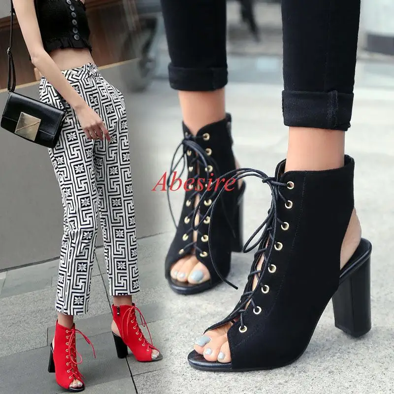 Martin Boots Fish Mouth Cross Straps Hot Matte Suede Thick Heel Short Tube Sexy Personality Trendy Plus Size Women
Martin Boots Fish Mouth Cross Straps Hot Matte Suede Thick Heel Short Tube Sexy Personality Trendy Plus Size Women