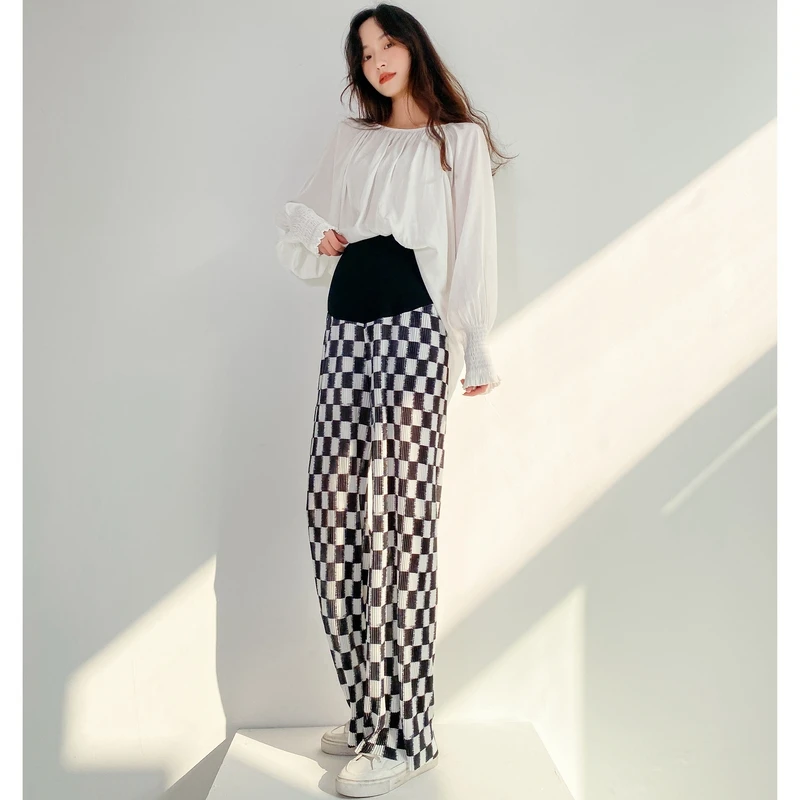 624# Spring Summer Printed Pleated Chiffon Maternity Long Pants Wide Leg Loose Belly Clothes for Pregnant Women Plaid Pregnancy
624# Spring Summer Printed Pleated Chiffon Maternity Long Pants Wide Leg Loose Belly Clothes for Pregnant Women Plaid Pregnancy
