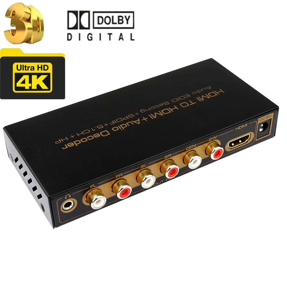 5.1Ch HDMI audio decoder extractor HDMI to HDMI+5.1CH audio decoder 4K HDMI audio extractor HDMI in to HDMI+toslink+5.1ch audio
5.1Ch HDMI audio decoder extractor HDMI to HDMI+5.1CH audio decoder 4K HDMI audio extractor HDMI in to HDMI+toslink+5.1ch audio