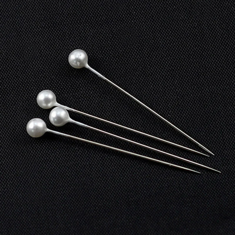 100pcs/box 36mm Round Pearl Head Dressmaking Pins Weddings Corsage Florists Sewing Pin Mixed Color Accessories GYH |