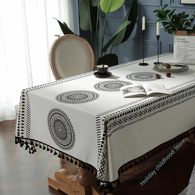 Spot canvas print boho mandala black tassel rectangle tablecloth coffee table tablecloth
Spot canvas print boho mandala black tassel rectangle tablecloth coffee table tablecloth