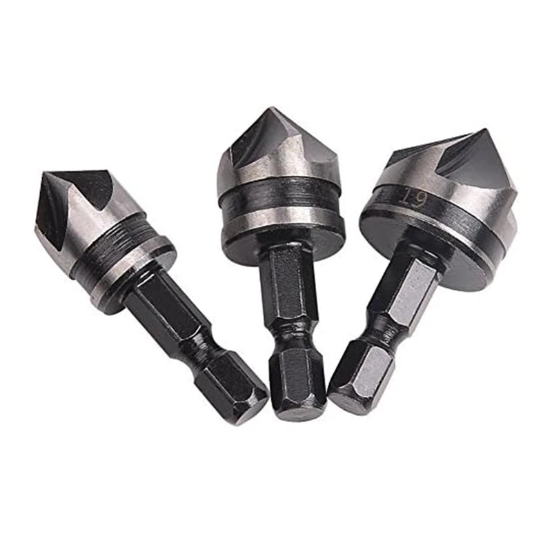 3 Piece 1/4Inch Hex 12/16/19Mm Countersink Bore Set For Wood Metal Quick Change Bit Easy To Use
3 Piece 1/4Inch Hex 12/16/19Mm Countersink Bore Set For Wood Metal Quick Change Bit Easy To Use