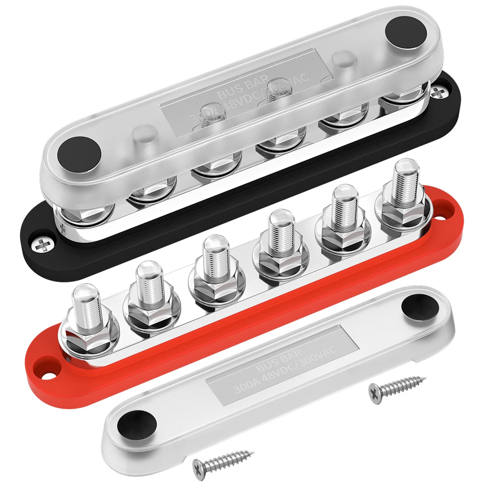 6MM Copper Plate 300A Bus Bar 6 Way Battery Termin Block Heavy Duty 3/8" M10 Studs Power Busbar Distribution Block for Car Yacht
6MM Copper Plate 300A Bus Bar 6 Way Battery Termin Block Heavy Duty 3/8" M10 Studs Power Busbar Distribution Block for Car Yacht